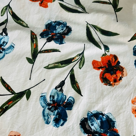 FRANCES VALENTINE MAXI CASUAL COTTON DRESS WHITE WITH BRIGHT FLORALS SIZE XS - Picture 11 of 11